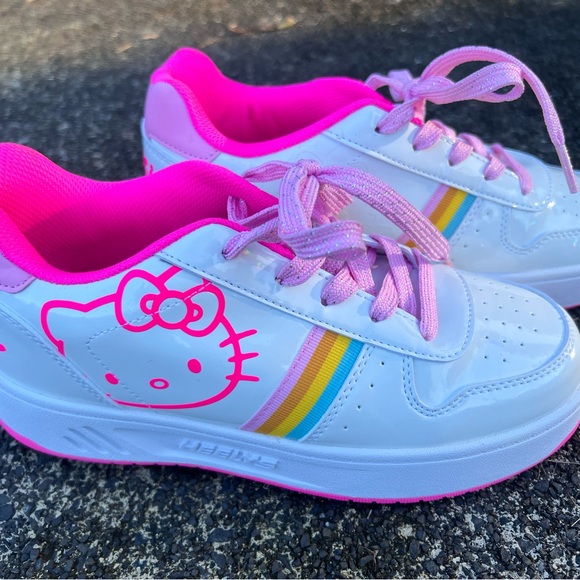 Heelys Women’s White and Pink Sneakers with Rainbow - Picture 3 of 13
